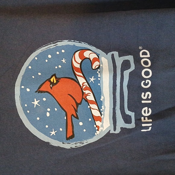 Life Is Good Cardinal Snow Globe Long Sleeve Crusher Tee - Picture 2 of 5